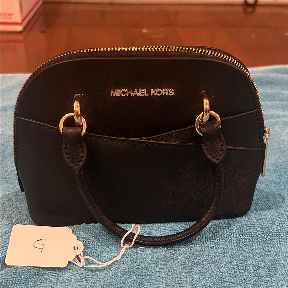Michael Kors Black Mini Bag with Gold Details